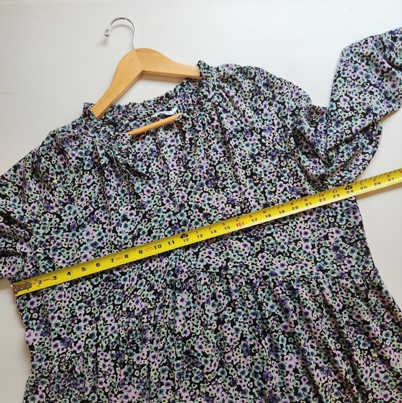 Penningtons Blue Floral Long Sleeve Tiered Peasant Prairie Dress Plus Size 22 - Picture 9 of 10